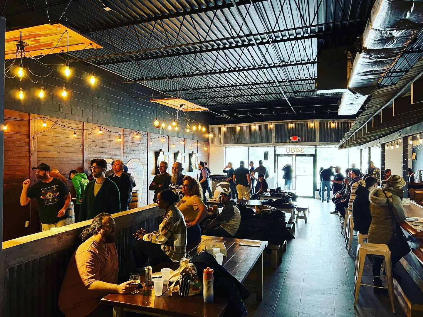 Patrons enjoying our taproom.